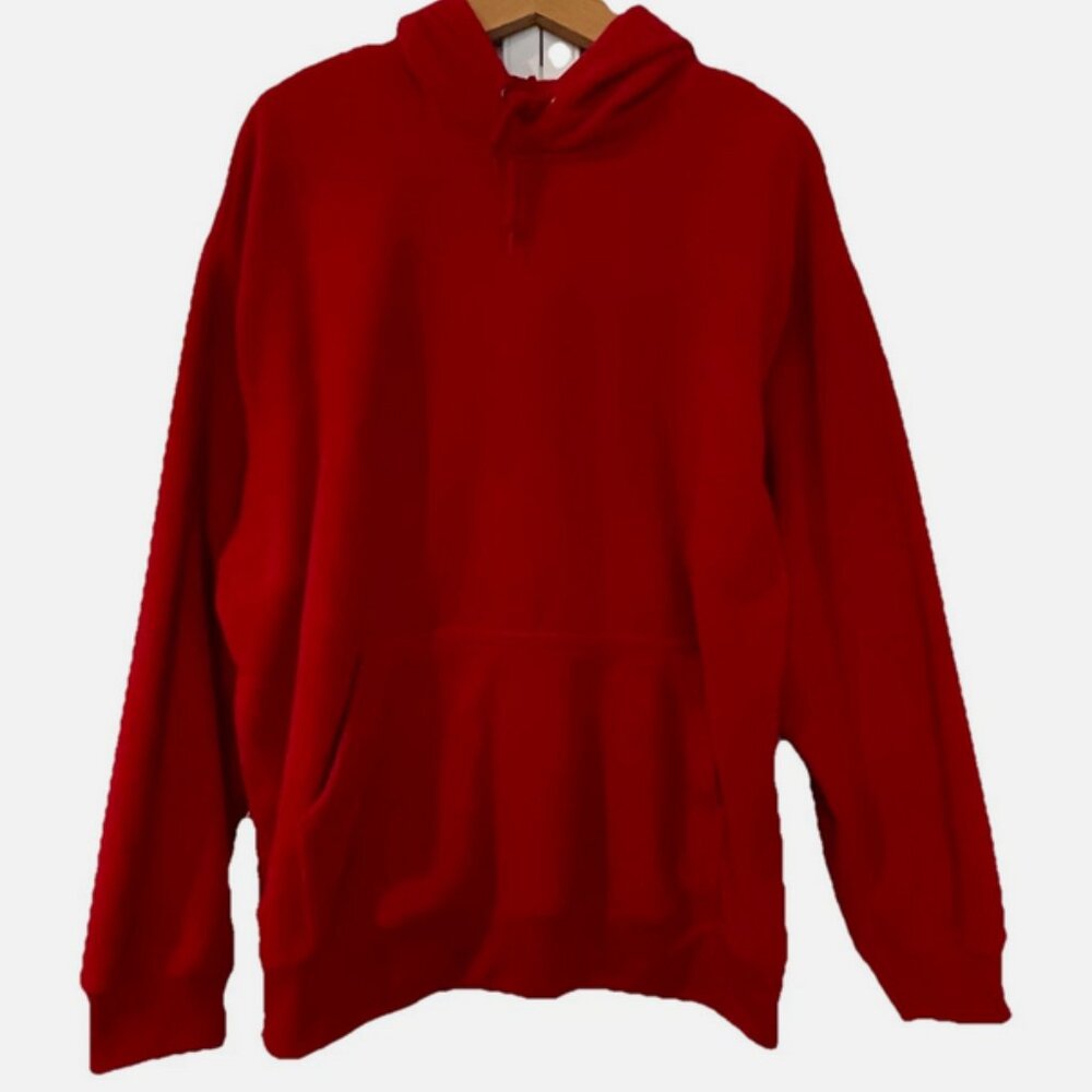 Athletec Polar Fleece Hoodie Size Large Men’ Large Red Very Warm EUC